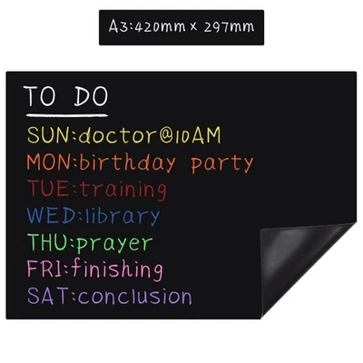 Black Magnetic Board for Fridge Convenient and Functional Home Organizer - Image 1 of 4