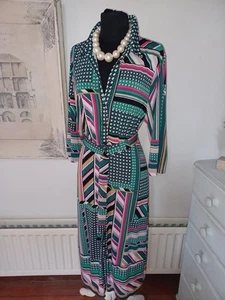MONSOON Shalona Stretch Jersey Print Midi Shirt Dress - Size L - UK 16 - NO BELT - Picture 1 of 9
