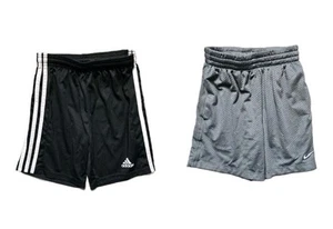 Nike Adidas Boys Athletic Shorts S Youth Black Gray Lot Of 2 - Picture 1 of 4