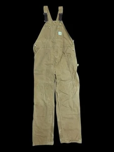 Carhartt Brown Double Knee Carpenter R01 BRN Bib Overalls - Size 42x36 - Bild 1 von 8