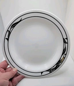 1 Corelle LYRICS 15 oz ciotola bordo piatto pasta zuppa piatto nero tulipano floreale spray - Foto 1 di 10