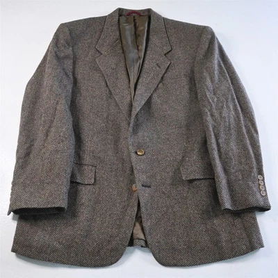 Abrigo Chaqueta Blazer De Colección Hart Schaffner Marx 46R Marrón Ojo de Pájaro 100% Lana Tweed Foto 1 de 4