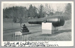 Atwater Memorial Kanone Terryville Connecticut c1905 UDB S/W Postkarte - Bild 1 von 2