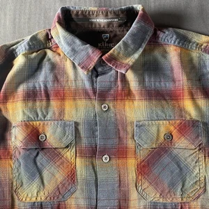 Kuhl Hemd Herren Medium rot grau kariert Dillingr Flanell Langarm Button Down - Bild 1 von 9