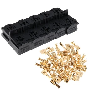 10x Automotive 5Pin Relay Socket Case Holders w/ 6.3mm Copper Terminals New - Picture 1 of 7