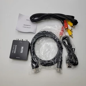 Convertidor RCA a HDMI, Adaptador RCA a HDMI, 1080P Mini Compuesto CVBS AV a HDMI - Imagen 1 de 7
