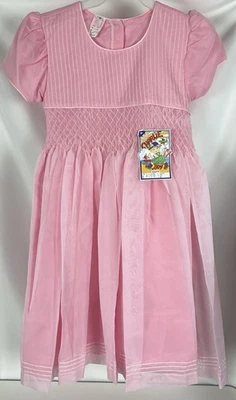Vestido rosa vintage para niñas de Charlie talla 12 falda completa lazo en la espalda Foto 1 de 4