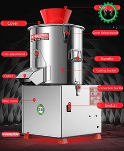 220V 750W Elektrischer Gemüsehacker Schneidemaschine Küchenmaschine Gewerbe - Bild 1 von 13