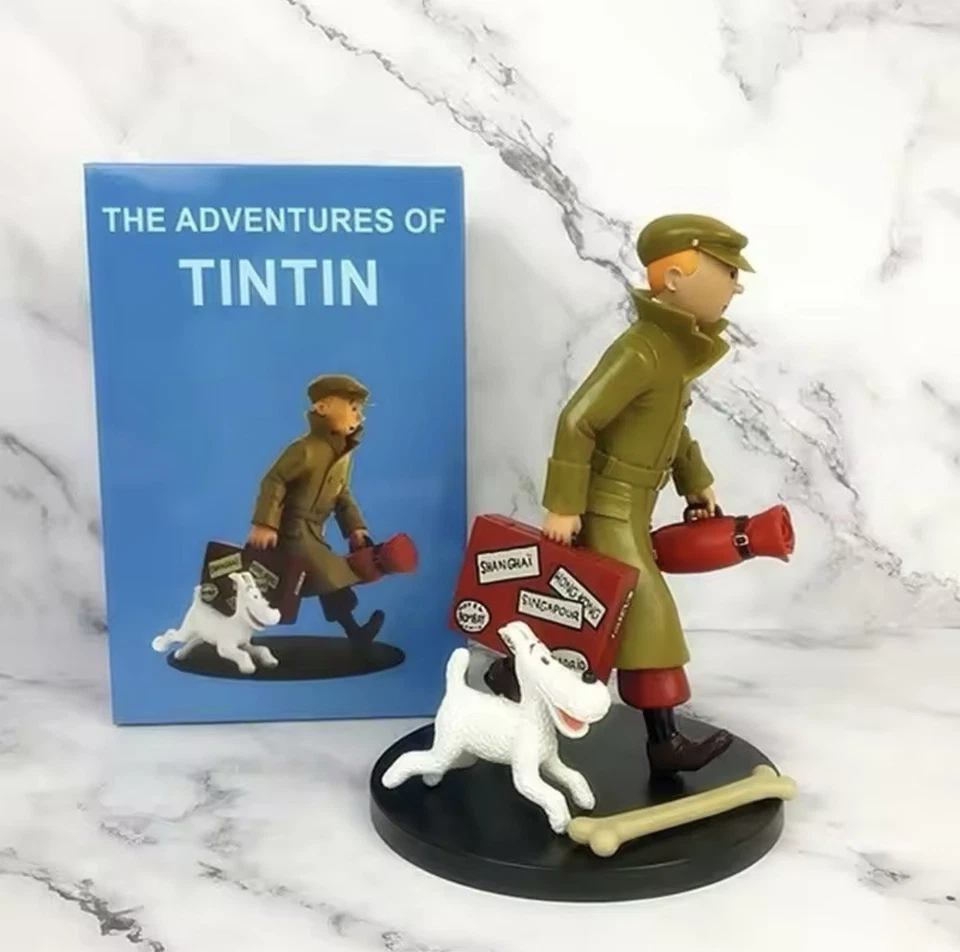 🎁 FIGURINE TINTIN ÉDITION LES AVENTURES DE TINTIN 19 CM PVC - Immagine 1 di 1