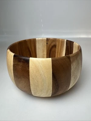 Lipper International Grande Acacia Sunburst Bowl Ensalada para Dos NUEVO Foto 1 de 4