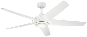 52' Kichler Kapono White Finish LED Ceiling Fan with Remote - Picture 1 of 1