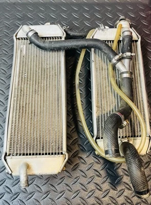 2008 Kawasaki KX250F OEM Radiator Left Right w/Coolant Hoses Cap - Image 1 of 4