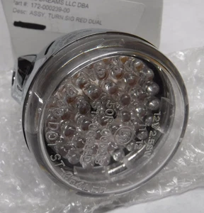 NEW CHROME RED DUAL TURN SIGNAL 12V2.58W 50R-000213 ST-064 LED 172-000236 W34-2G - Picture 1 of 2