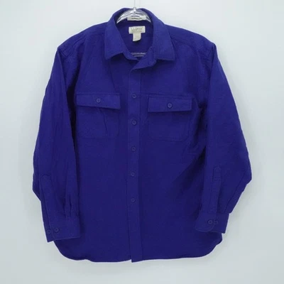 LL Bean Shirt Mens L Blue Chamois Cloth Warm Heavyweight Outdoors Casual - Image 1 of 4