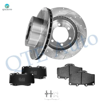 6 F 319 Drilled Brake Disc Rotors-Ceramic Brake Pad For 1996-2002 Toyota 4Runner - Image 1 of 4