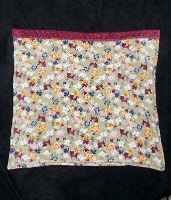 Manta Baby Starters Flor de Zorro Borgoña Minky Punto Elevado Borde de Golpe Bronceado Lovey Foto 1 de 3