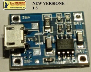 1 pz Modulo TP 4056 Carica Batterie Mini-USB LI-ION Litio 5V 1A arduino VER.1.3 - Foto 1 di 7