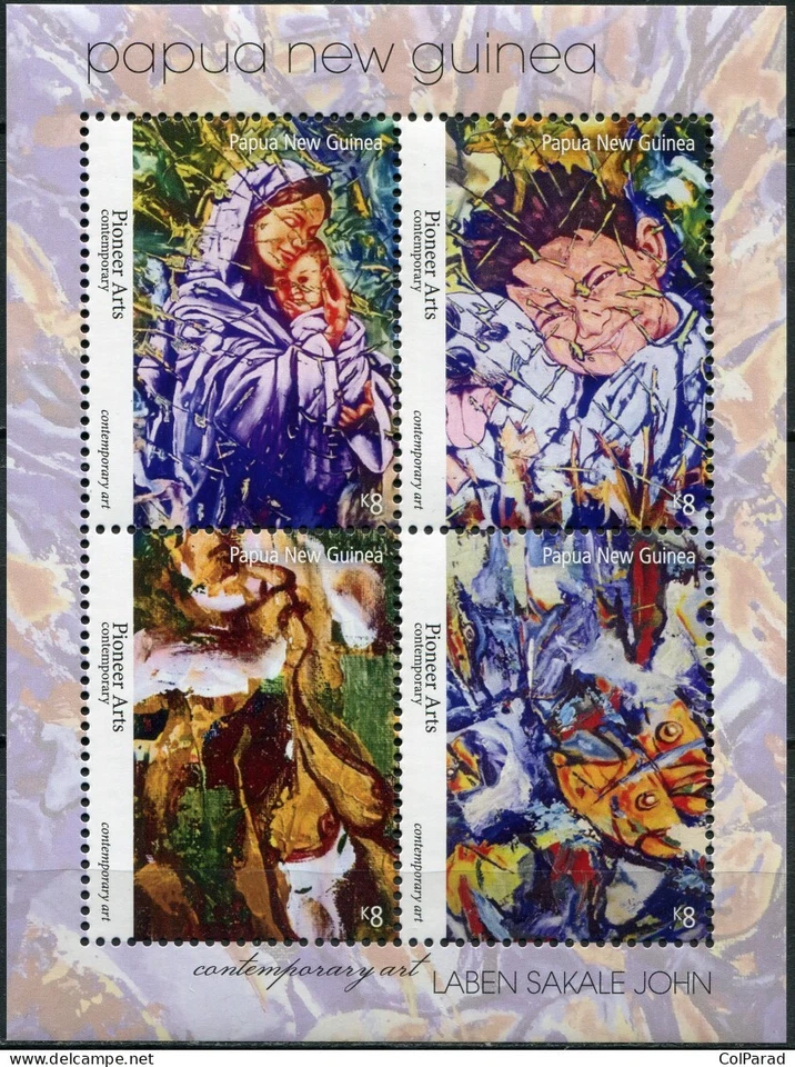 Papúa Nueva Guinea 2019 - Pioneer Arts, Laben Sakale John - Hoja de 4 - MNH Foto 1 de 1