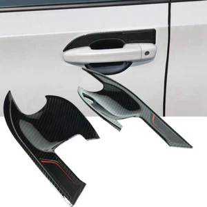 For Mitsubishi Outlander 2022-23 ABS Carbon Fiber Door Handle Bowl Covers Trim - Foto 1 di 13