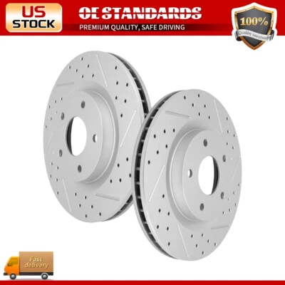 Rotores de freio a disco dianteiro perfurados para 2007 - 2012 Nissan Rogue Sentra SE-R - Imagem 1 de 4