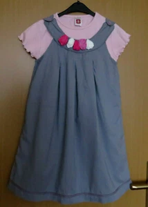 Mädchen Set Trägerkleid grau Schulanfang Einschulung Gr. 122/128 neuwertig - Bild 1 von 5