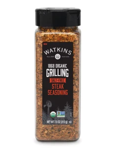 Watkins 1868 condimento orgánico para carne sin sal a la parrilla 2,6 oz - Imagen 1 de 2