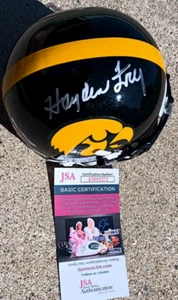 Minicasco FIRMADO Hayden Fry Iowa Hawkeyes Certificado de Autenticidad JSA - Imagen 1 de 5