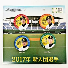Softbank Hawks Fukuoka Team 2017 Can Badges Player Wall Hanging Display on Desk