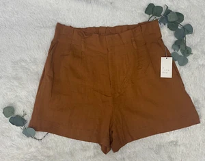 A New Day Mujer Tiro Alto Bolsa de Papel Pantalones Cortos Marrón Carrera Cómodo Suelto Talla XXL - Imagen 1 de 9