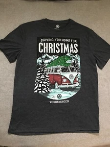 Volkswagen Van T-Shirt Size L Christmas grey Short Sleeve Official used - Picture 1 of 4