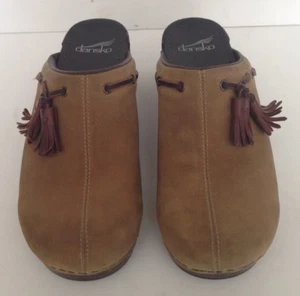 Dansko Women's Tan/Camel Suede Leather Clogs Mules Shoes Size 7.5 US/38 EU - Picture 1 of 11