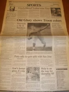 Stockton Record 7/89 Sports Section Dave Dravecky Greg LaMond Mark Calcavecchia - Picture 1 of 1