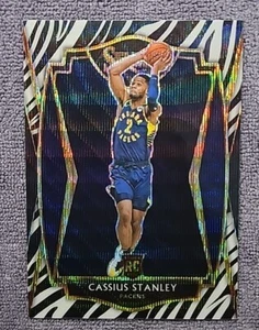 2020-21 Panini Select Premier Level Zebra Prizm Cassius Stanley #199 Rookie RC - Picture 1 of 2
