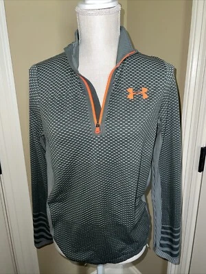 Suéter Under Armour Jóvenes Niños Gris/Naranja Cuarto Cremallera Ligero YXL Suelto Foto 1 de 4