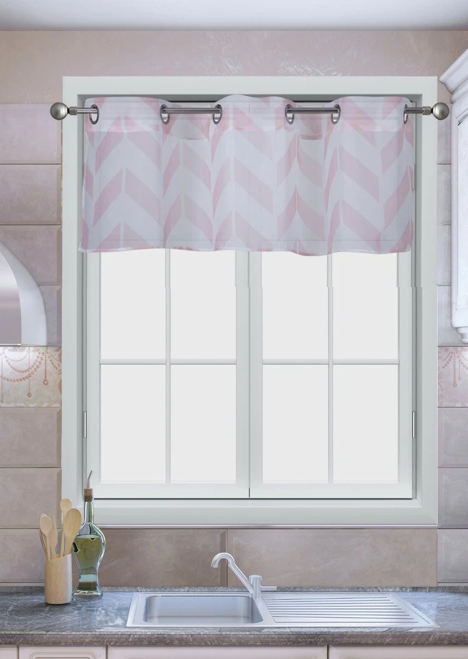 1 PIEZA CENEFA GEOMÉTRICA TOPPER SWAG TRANSPARENTE OJAL IMPRESO ESCAPARATE S38 18"  Foto 1 de 1