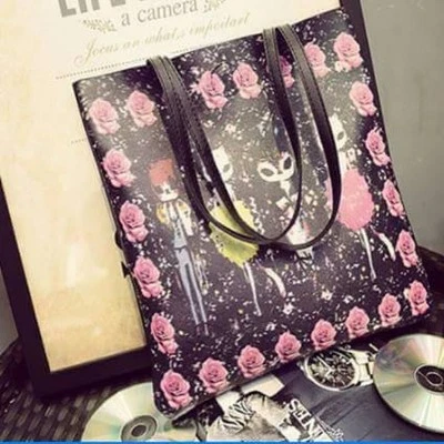 3D Printed Cute Cat Ladies Tote Bag Shopping Bag Handbag - Image 1 of 3