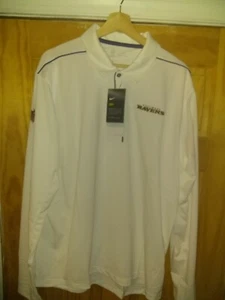NIKE DRY FIT BALTIMORE RAVENS NFL WHITE LONG SLEEVE POLO SHIRT XLARGE - Picture 1 of 2