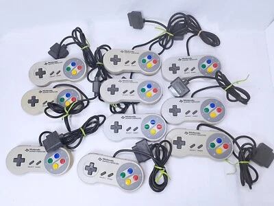 Super Famicom 10 Controllers Nintendo Official LOT SFC SHVC-005 Tested - Image 1 of 2