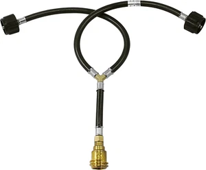 Propane Y Splitter Hose Adapter - Dual Tank Two Way QCC1 Regulator Inlet & POL/Q - Picture 1 of 7
