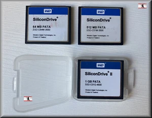 WD Western Digital Compact Flash CF-Card 64 128 512MB 1GB 4GB mit Schutzhülle - Picture 1 of 2