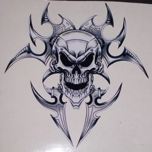 Calcomanía adhesiva de calavera Tribal Razorl ideal para calaveras de ventana de automóvil camión motocicleta - Imagen 1 de 1