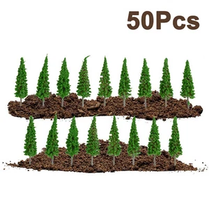 50pc Plastic Model Palm Tree Miniature Scenery Decoration Tree Height 6.5cm - Picture 1 of 12
