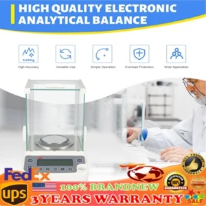 0.0001g 0.1mg Analytical Balance Lab Digital Precision Scale 110V W/AC Adapter - Picture 1 of 13