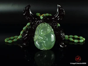 Jade Pendant, Natural Icy Green Jade Ruyi Pendant, translucent Jadeite necklace - Picture 1 of 16