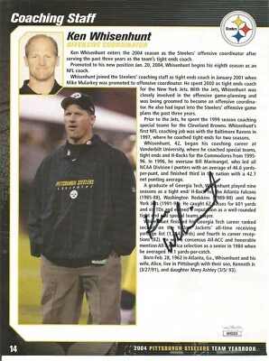Autographed Ken Whisenhunt Program Page JSA - Image 1 of 2