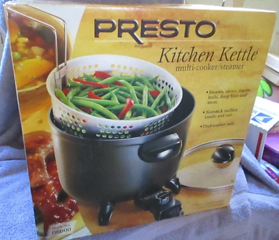 Hervidor de agua eléctrico Presto 6qt cocina múltiple vapor freidora 06000 - 2002 Foto 1 de 4