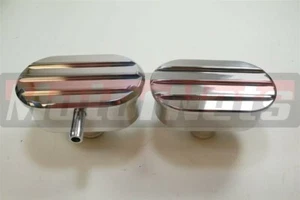 Cubierta de válvula de aluminio esmaltado con aletas de nostalgia PCV respirador ovalado Chevy Ford Mopar - Imagen 1 de 4