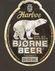 Harboe Bjorne Birra 1990s Beer Ads Label white bear