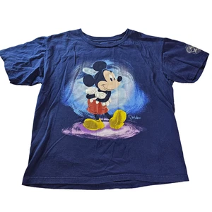 Disney Store Mickey Mouse Graphic T-Shirt Adult L Blue 25th Anniversary Organic - Picture 1 of 12