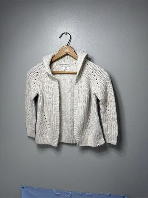 Cárdigan tejido con cable marfil Abercrombie niños niñas, talla 5/6 mezcla de algodón Foto 1 de 4